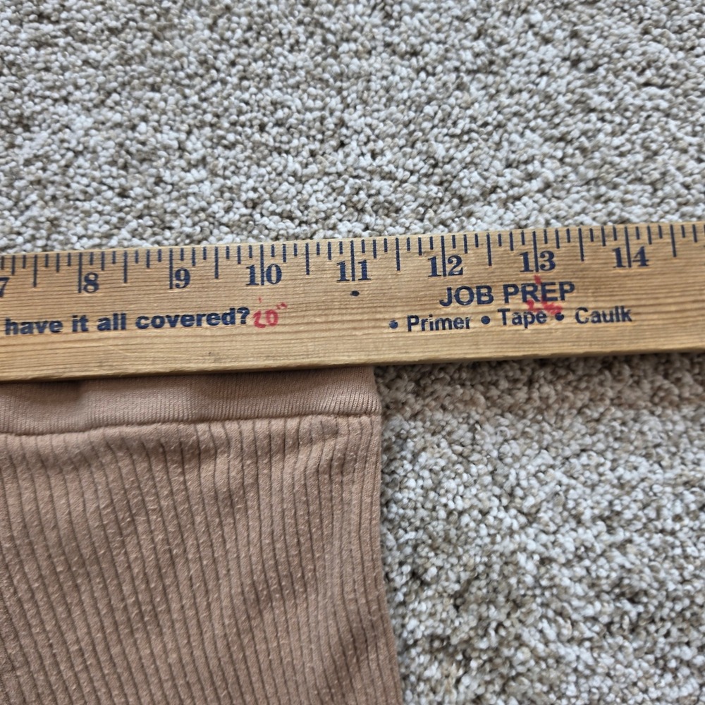 Wilfred Aritzia Ribbed Wide Leg Pants Womens 2XS Tan Slit Hem 120801 - Picture 11 of 13